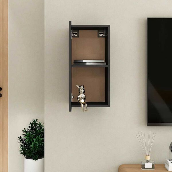 vidaXL TV-Schrank Hochglanz-Schwarz 30,5x30x60 cm Holzwerkstoff