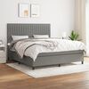 vidaXL Boxspringbett mit Matratze Dunkelgrau 160x200 cm Stoff