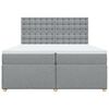 vidaXL Boxspringbett mit Matratze Hellgrau 200x200 cm Stoff