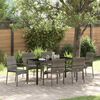 vidaXL Garten Essgruppe mit Kissen 7 pcs Grau Poly-Rattan