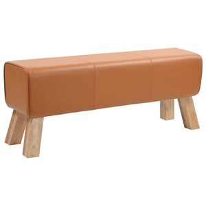 vidaXL Bank 110 x 30 x 45 cm Echtes Leder Braun