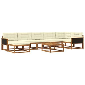vidaXL Outdoor-Sofagarnitur mit Kissen 8 pcs Natur und Creme