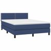 vidaXL Boxspringbett mit Matratze Blau 140x190 cm Stoff