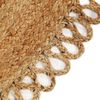 vidaXL Teppich Geflochten mit Wellenrand 120 cm Jute Rund