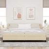 vidaXL Boxspringbett mit Matratze Creme 200 x 200 cm Stoff