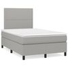vidaXL Boxspringbett mit Matratze Hellgrau 120x190 cm Stoff