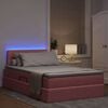 vidaXL Bett mit Stauraum und LED mit Matratze Rosa 120 x 200 cm Samt