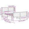 vidaXL Bettgestell Braun und Schwarz 120 x 190 cm Massivholz Kiefer