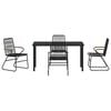 vidaXL Garten Essgruppe 5 pcs Schwarz PVC-Rattan