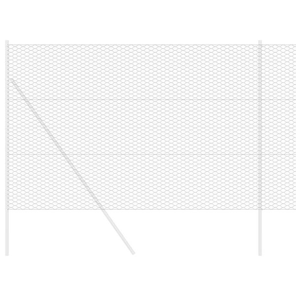 vidaXL Hexagonzaun Grau 1,6 x 50 m Stahl