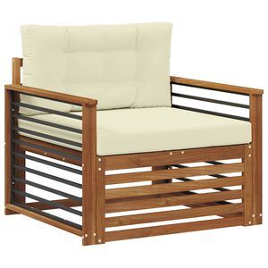 vidaXL Outdoor-Sofagarnitur Massives Akazienholz und Polyester Natur
