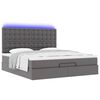 vidaXL Ottoman-Bett mit Matratze & LEDs Grau 180x200 cm Kunstleder