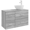 vidaXL Badezimmerm&ouml;bel-Set 2 pcs Grau Sonoma Holzwerkstoff