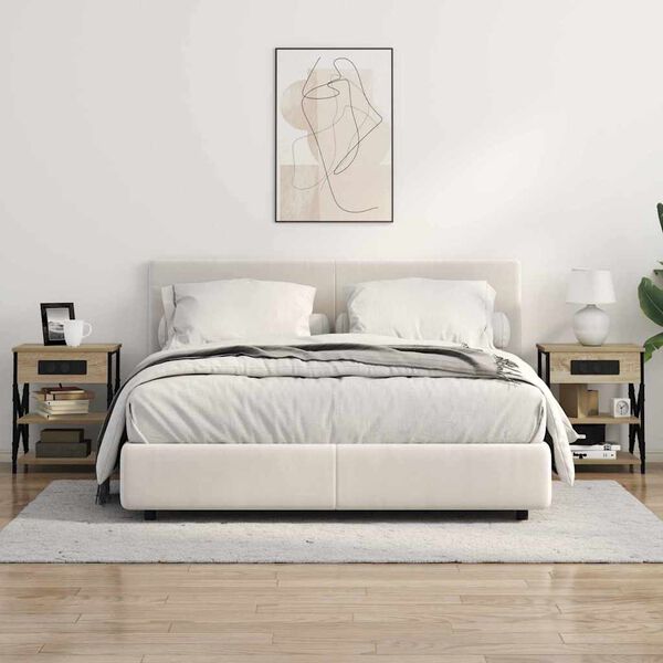 vidaXL Nachttisch mit Regal Sonoma-Eiche 41 x 31 x 51 cm Holzwerkstoff