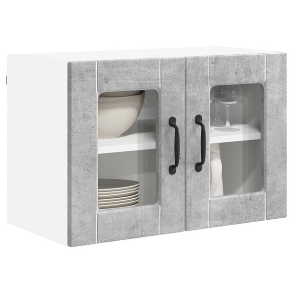 vidaXL K&uuml;chenschrank 2 pcs Beton Grau 60 x 31 x 40 cm Holzwerkstoff