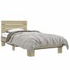 vidaXL Bettgestell Sonoma-Eiche 75x190 cm Holzwerkstoff und Metall