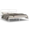 vidaXL Bettgestell mit Kopfteil Metall Wei&szlig; 193x203 cm