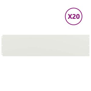 vidaXL Rasenkanten 20 Stk. Wei&szlig; 25x103 cm Kaltgewalzter Stahl