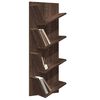 vidaXL Wand-B&uuml;cherregal mit 4 F&auml;chern Braun Eichen-Optik 33x16x90 cm