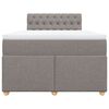 vidaXL Boxspringbett mit Matratze Taupe 120x200 cm Stoff