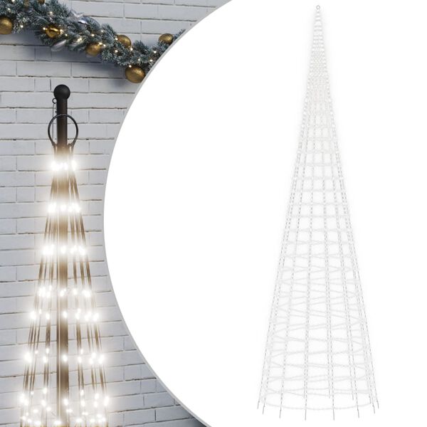 vidaXL LED-Weihnachtsbaum für Fahnenmast 3000 LEDs Kaltweiß 800 cm