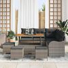 vidaXL Garten-Sofa-Set mit Kissen mit Speicher mit Kissen 9 pcs Grau