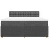vidaXL Boxspringbett mit Matratze Dunkelgrau 200x200 cm Stoff
