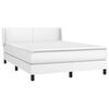 vidaXL Boxspringbett mit Matratze Wei&szlig; 140x190 cm Kunstleder