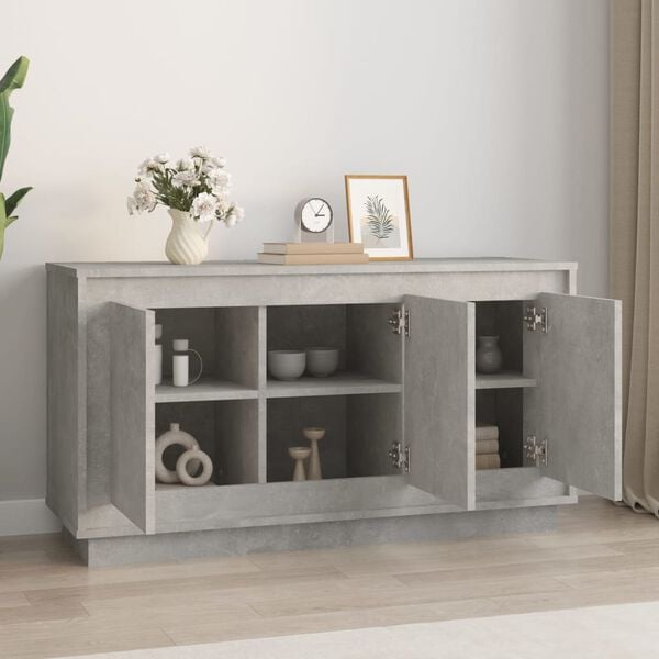 vidaXL Sideboard Betongrau 102x35x55 cm Holzwerkstoff