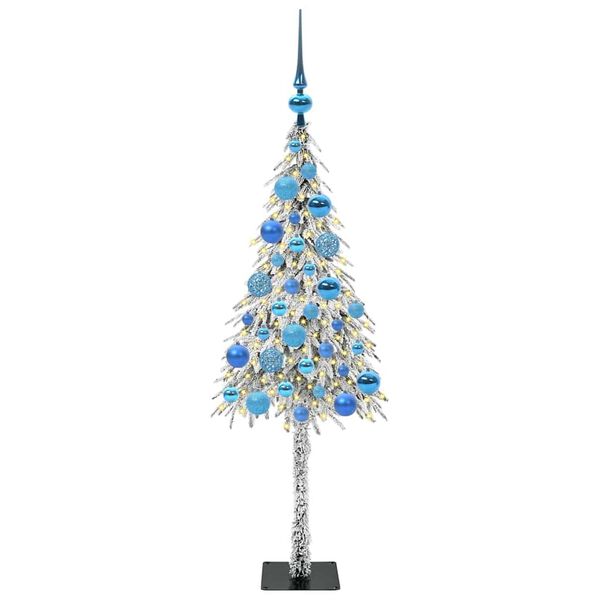 vidaXL Weihnachtsbaum mit 150 LEDs Wei&szlig; 120 cm PE und Stahl