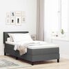 vidaXL Boxspringbett mit Matratze Dunkelgrau 200 x 90 cm Polyester