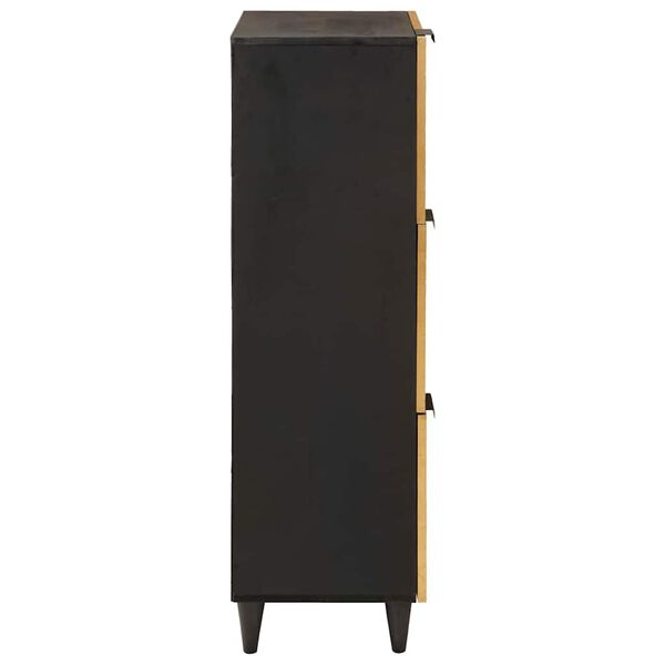vidaXL Seitenschrank mit Speicher Schwarz und Gold 40 x 33,5 x 110 cm
