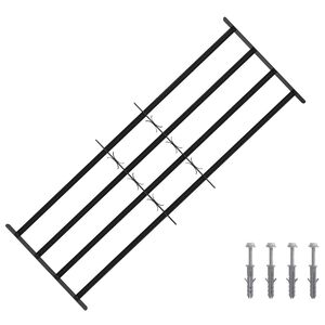 vidaXL Sicherheitsgitter f&uuml;r Fenster mit 4 Querstangen 3 stk.