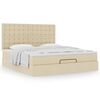 vidaXL Ottoman-Bett mit Matratze Creme 180x200 cm Stoff
