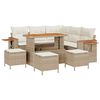 vidaXL Gartensofa-set 9 Stk. Beige Poly-Rattan