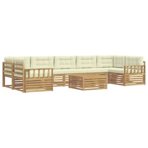 vidaXL Outdoor-Sofagarnitur 8 stk. Wei&szlig; und Creme Massivholz Akazie