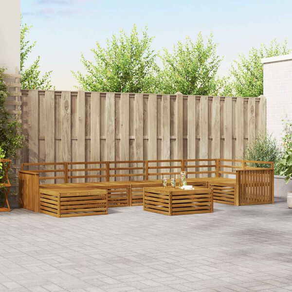 vidaXL Sofagarnituren 8 pcs Natur Massivholz Akazie