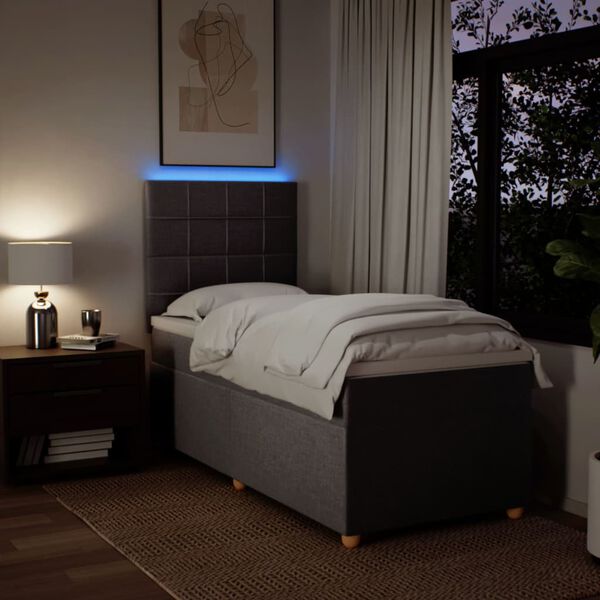 vidaXL Boxspringbett mit Matratze Taupe 80x200 cm Stoff