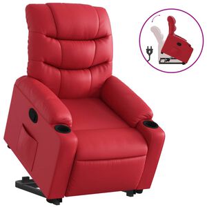 vidaXL Relaxsessel mit Aufstehhilfe Rot Kunstleder