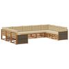 vidaXL Outdoor-Sofagarnitur 9 stk. Natur und Beige Massivholz Akazie