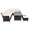 vidaXL 4-tlg. Garten-Lounge-Set mit Auflagen Poly Rattan Braun