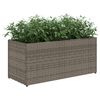 vidaXL Hochbeet mit 2 F&auml;chern Grau 72x30x32 cm Poly Rattan