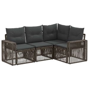 vidaXL Gartensofa-set 4 pcs Grau und Dunkelgrau Poly-Rattan