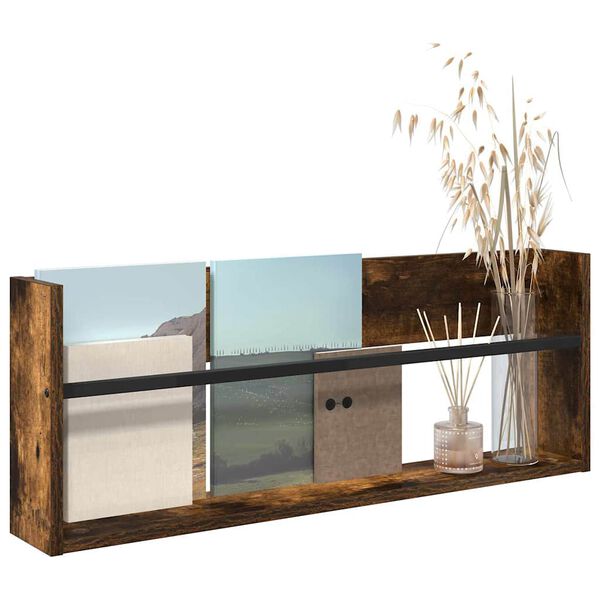 vidaXL Magazinregal Ger&auml;ucherte Eiche 80 x 12 x 30 cm Holzwerkstoff