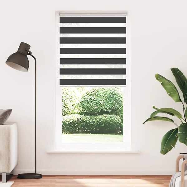 vidaXL Doppelrollo Schwarz 110x230 cm Stoffbreite 105,9 cm Polyester