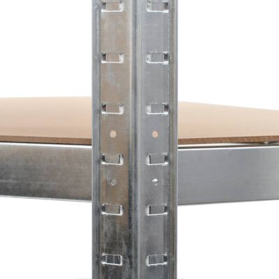 vidaXL Lagerregale mit 5 Böden 10 Stk. Silbern Stahl & Holzwerkstoff