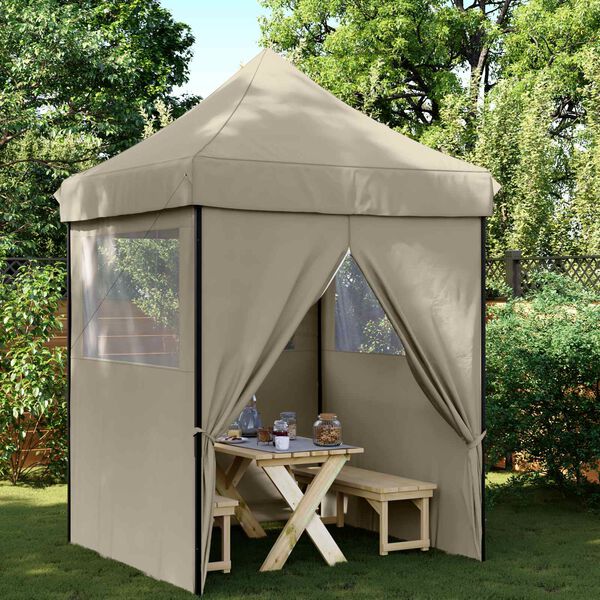 vidaXL Party-Zelt Taupe 200 x 200 x 306 cm Oxford-Stoff