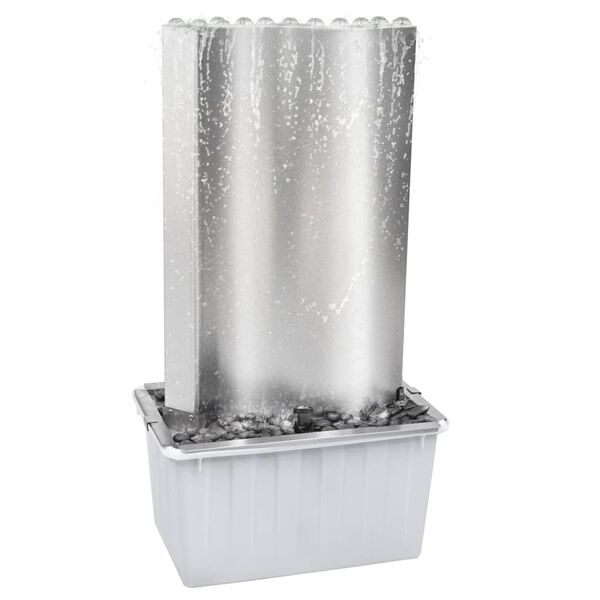vidaXL Gartenbrunnen Silbern 60,2x37x122,1 cm Edelstahl