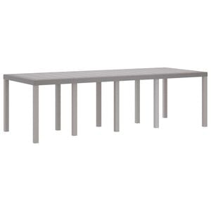 vidaXL Wetterfester Gartentisch Hellgrau 250 x 100 x 73 cm Poly-Rattan