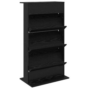 vidaXL Magazinregal mit Regal Schwarz Eichen-Optik 70 x 41 x 126 cm